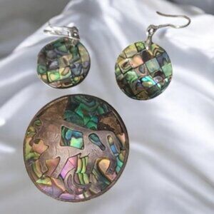 Elegant Abalone Shell Jewelry Set